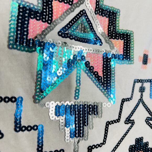 NEW! Express Sequin Mini Skirt SW Short Sand - S - Picture 3 of 4